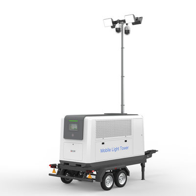 100000LM 1KW Mobile Light Tower Surveillance Mobile Light Mast con caricabatterie